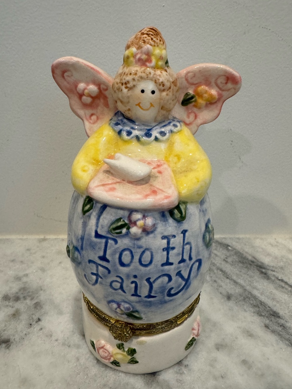 Vintage  Ceramic Tooth Fairy Trinket Box  by Debra Jordan Bryan